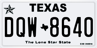TX license plate DQW8640