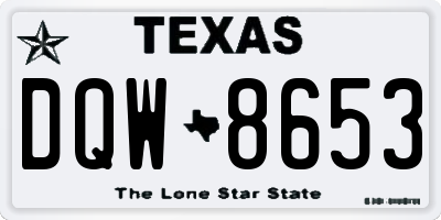 TX license plate DQW8653