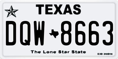 TX license plate DQW8663