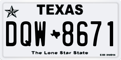 TX license plate DQW8671