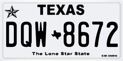 TX license plate DQW8672