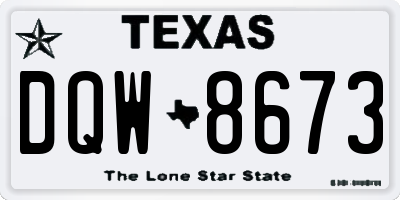 TX license plate DQW8673