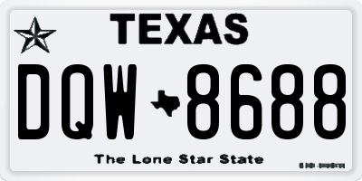 TX license plate DQW8688