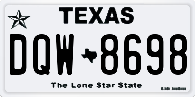 TX license plate DQW8698