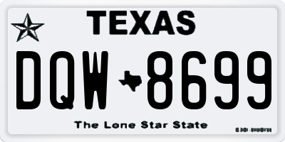 TX license plate DQW8699