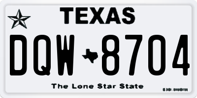 TX license plate DQW8704