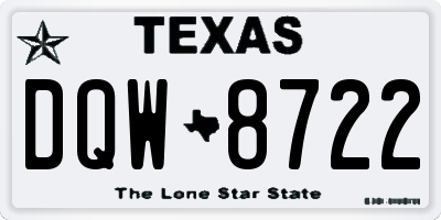 TX license plate DQW8722