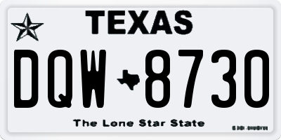 TX license plate DQW8730