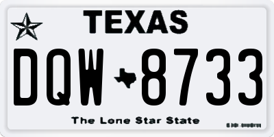 TX license plate DQW8733
