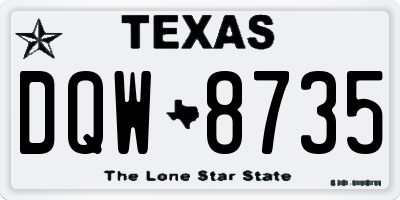 TX license plate DQW8735
