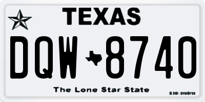 TX license plate DQW8740