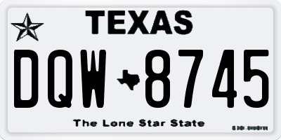 TX license plate DQW8745