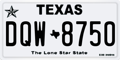 TX license plate DQW8750