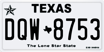 TX license plate DQW8753
