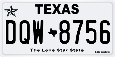 TX license plate DQW8756