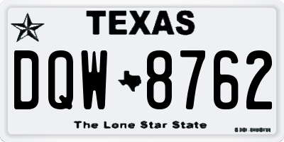 TX license plate DQW8762