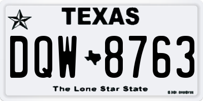 TX license plate DQW8763