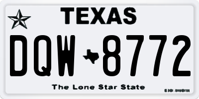 TX license plate DQW8772