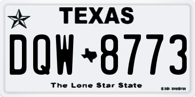 TX license plate DQW8773