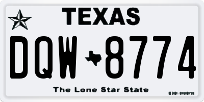 TX license plate DQW8774