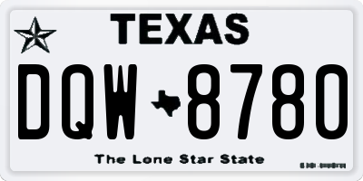 TX license plate DQW8780