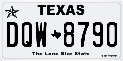 TX license plate DQW8790