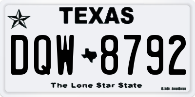 TX license plate DQW8792