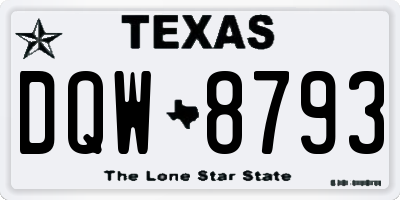 TX license plate DQW8793