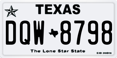 TX license plate DQW8798