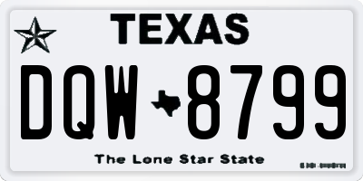 TX license plate DQW8799