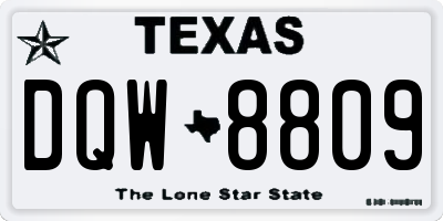 TX license plate DQW8809