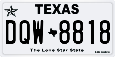 TX license plate DQW8818