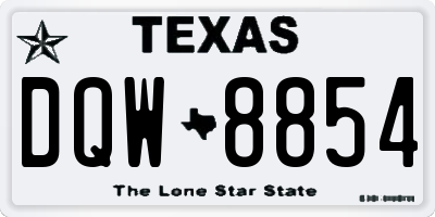 TX license plate DQW8854