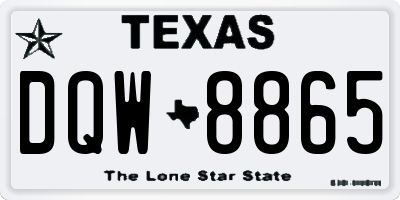 TX license plate DQW8865