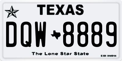TX license plate DQW8889