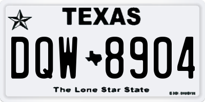 TX license plate DQW8904