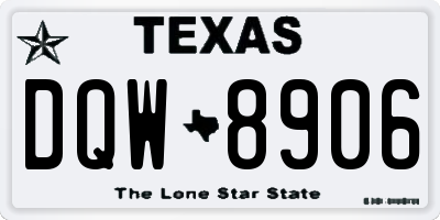 TX license plate DQW8906