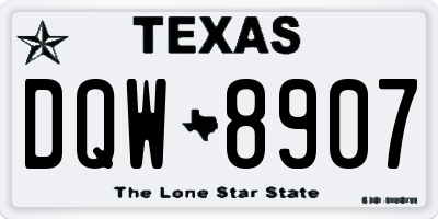 TX license plate DQW8907