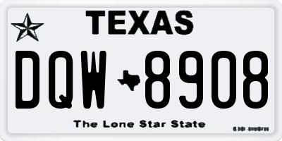 TX license plate DQW8908