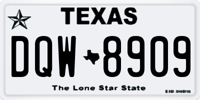 TX license plate DQW8909