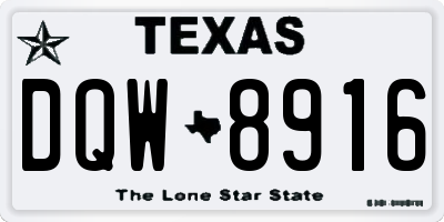 TX license plate DQW8916