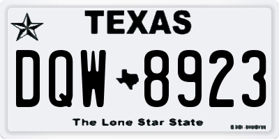 TX license plate DQW8923