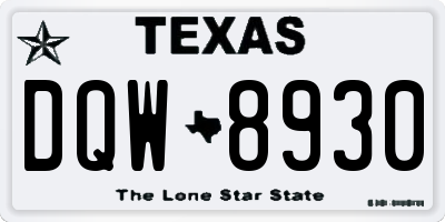 TX license plate DQW8930