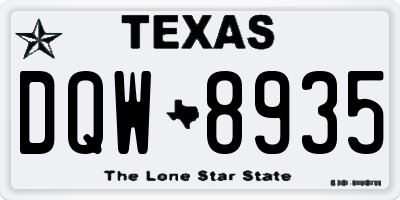 TX license plate DQW8935