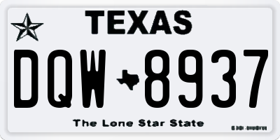 TX license plate DQW8937