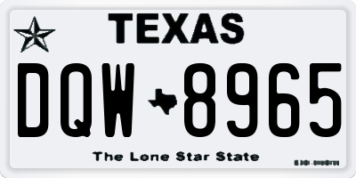 TX license plate DQW8965
