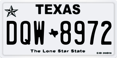 TX license plate DQW8972