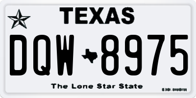 TX license plate DQW8975