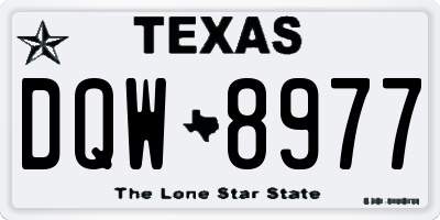 TX license plate DQW8977