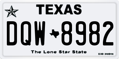 TX license plate DQW8982
